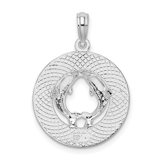Sterling Silver Polished St. Thomas Circle w/Dolphins Pendant