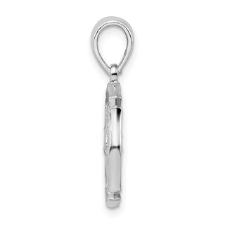 Sterling Silver Polished Reversible Fireman Medal Pendant