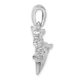 Sterling Silver Polished Double Horse Head Pendant
