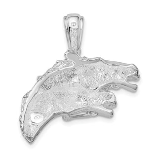 Sterling Silver Polished Double Horse Head Pendant