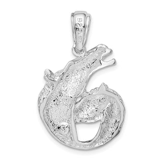 Sterling Silver Polished Horse and Foal Pendant