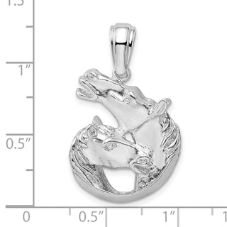 Sterling Silver Polished Horse and Foal Pendant