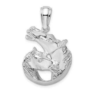 Sterling Silver Polished Horse and Foal Pendant