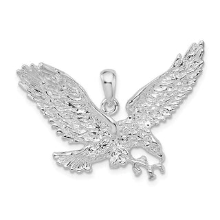 Sterling Silver Polished Flying Eagle Pendant QC10293