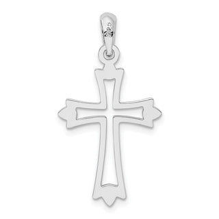 Sterling Silver Polished Pointed Ends Cut-out Cross Pendant