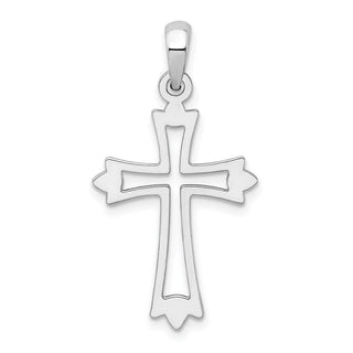 Sterling Silver Polished Pointed Ends Cut-out Cross Pendant