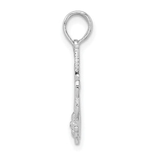 Sterling Silver Polished #1 Mom w/Flower Pendant