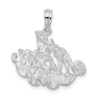 Sterling Silver Polished #1 Mom w/Flower Pendant