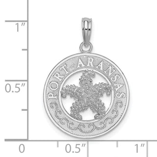 Sterling Silver Polished Port Aransas Circle w/Starfish Pendant