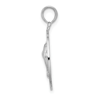 Sterling Silver Polished Port Aransas Circle w/Dolphins Pendant
