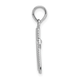 Sterling Silver Polished Beaded Passion Cross Pendant