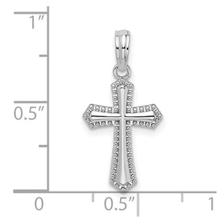Sterling Silver Polished Beaded Passion Cross Pendant