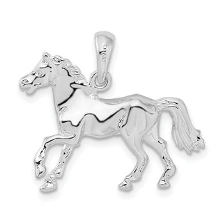 Sterling Silver Polished 3D Walking Horse Pendant