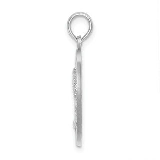 Sterling Silver Polished Charleston Circle w/Palm Tree Pendant