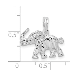 Sterling Silver Polished 3D Elephant Pendant