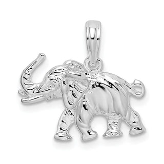Sterling Silver Polished 3D Elephant Pendant