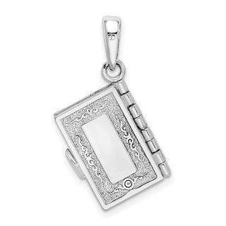 Sterling Silver Polished Moveable 3D Lords Prayer Bible Pendant