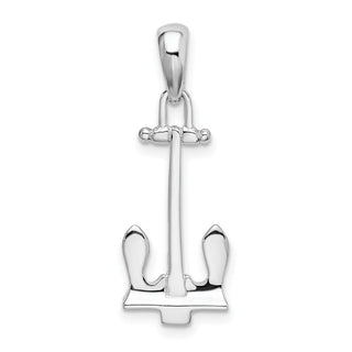 Sterling Silver Polished 3D Navy Anchor Pendant