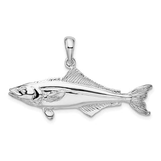 Sterling Silver Polished 3D Cobia Fish Pendant