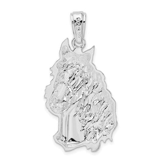 Sterling Silver Polished Large Horse Head Pendant QC10431