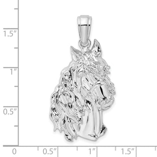 Sterling Silver Polished Large Horse Head Pendant QC10431