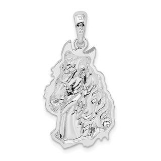 Sterling Silver Polished Horse Head Pendant QC10432