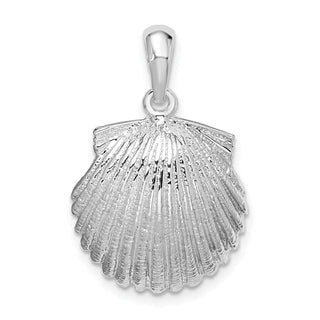 Sterling Silver Polished Scallop Shell Pendant QC10433