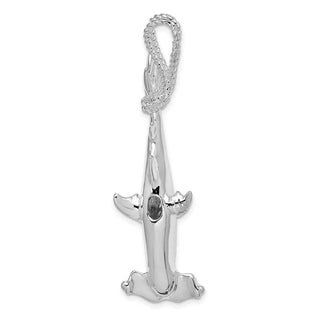 Sterling Silver Polished 3D Hammerhead Shark Pendant