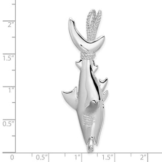 Sterling Silver Polished 3D Hammerhead Shark Pendant