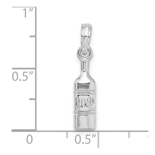 Sterling Silver Polished Wine Bottle Pendant