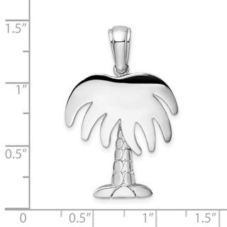Sterling Silver Polished Charleston Palm Tree Pendant
