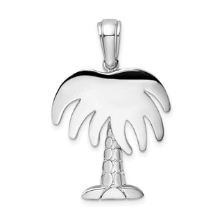 Sterling Silver Polished Charleston Palm Tree Pendant