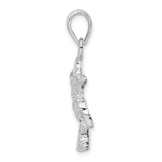 Sterling Silver Polished Palm Tree Pendant QC10486