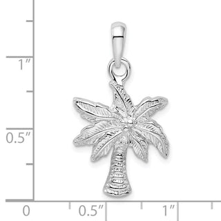 Sterling Silver Polished Palm Tree Pendant QC10486