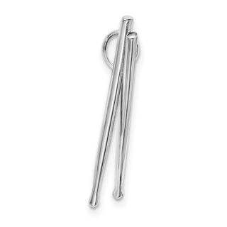Sterling Silver Polished Moveable 3D Drumsticks Pendant