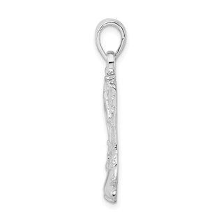 Sterling Silver Polished 3D Cowboy Boot w/Spur Pendant