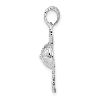Sterling Silver Polished Jockey Helmet w/Crop Pendant