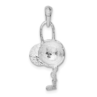 Sterling Silver Polished Jockey Helmet w/Crop Pendant