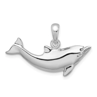 Sterling Silver Polished Dolphin Pendant QC10502