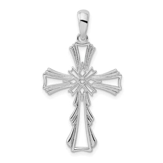 Sterling Silver Polished X-Center Cut-out Cross Pendant