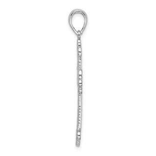 Sterling Silver Polish Filigree Rope Edge Fleur de Lis Cross Pendant