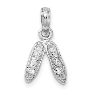 Sterling Silver Polished Ballet Slippers Pendant