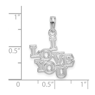 Sterling Silver Polished I LOVE YOU Pendant