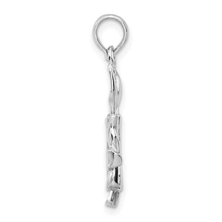 Sterling Silver Polished Spoon and Fork Rolled in Napkin Pendant