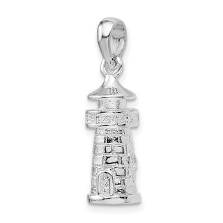 Sterling Silver Polished 3D Lighthouse Pendant