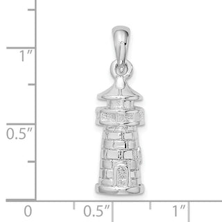 Sterling Silver Polished 3D Lighthouse Pendant