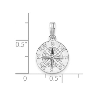 Sterling Silver Polished Mini Compass Pendant
