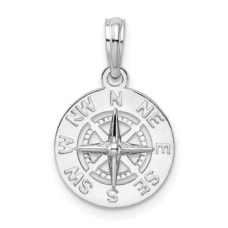 Sterling Silver Polished Mini Compass Pendant