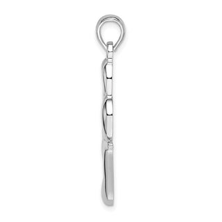 Sterling Silver Rhodium-plated Polished Cut-out Double Hearts Pendant QC10566R