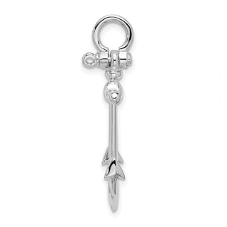 Sterling Silver Rhodium-plated Polished 3D Anchor Pendant